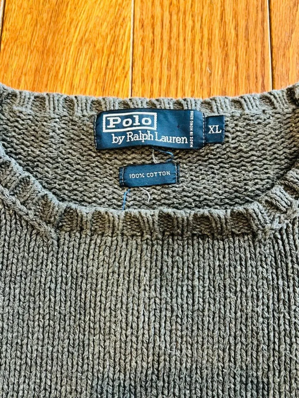 Vintage 90's Polo Ralph Lauren Men’s Cable Knit Fisherman Sweater Size XL Chunky